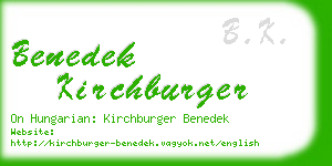 benedek kirchburger business card